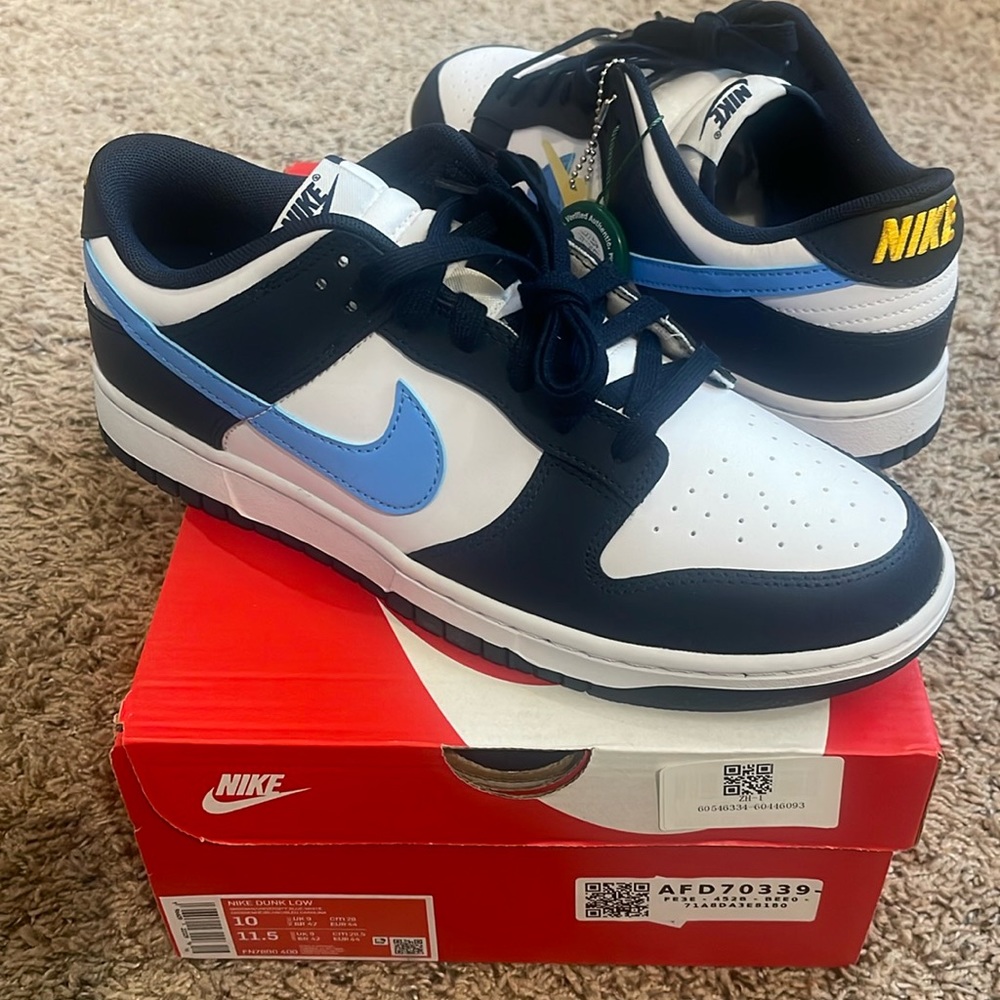 Nike dunk low midnight navy University blue men's tennis shoes